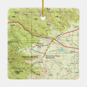 Cimarron NM Vintag Topo Karte Keramikornament