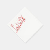 Cin Cherub Hand Drawn Cupid Icon Hochzeit Serviette (Ecke)