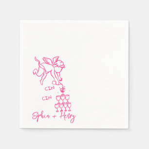 Cin Cherub Hand Drawn Cupid Icon Hochzeit Serviette