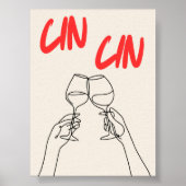 Cin Cin Art Print | Bar/Küchendekor Poster (Vorne)