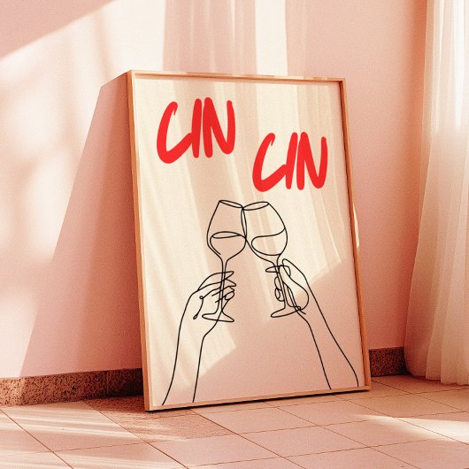 Cin Cin Art Print | Bar/Küchendekor Poster