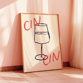 Cin Cin Art Print | Bar/Küchendekor Poster