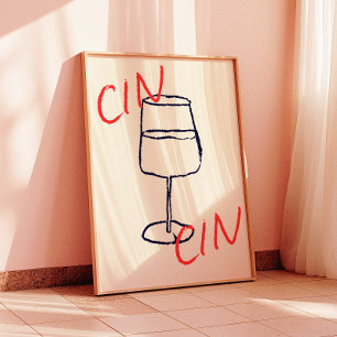 Cin Cin Art Print Bar/Küchendekor Poster