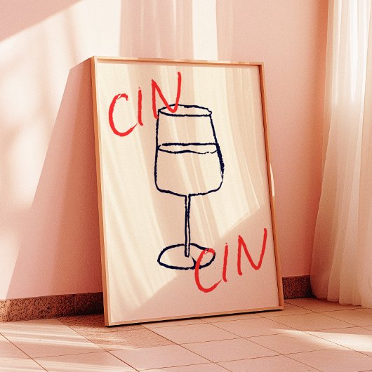 Cin Cin Art Print | Bar/Küchendekor Poster
