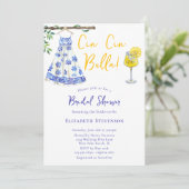 Cin Cin Bella Italien Cheers Schönes Brautparty Einladung (Stehend Vorderseite)