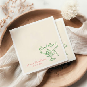 Cin Cin Green Pink Junggesellinnenabschied Serviette