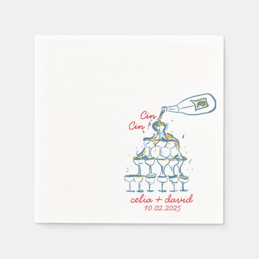 Cin Cin Italian Wedding Serviette (Vorderseite)
