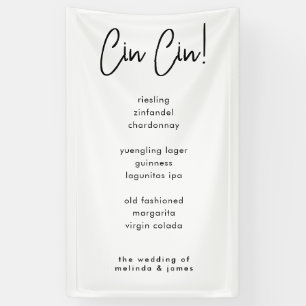 Cin Cin Moderne Kalligrafie Italienische Party-Bar Banner