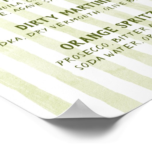 Cin Cin Tomato Brautparty Bar Menü Poster (Ecke)