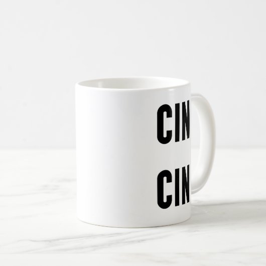 Cin Cin Typography Kaffeetasse (VorderseiteRechts)