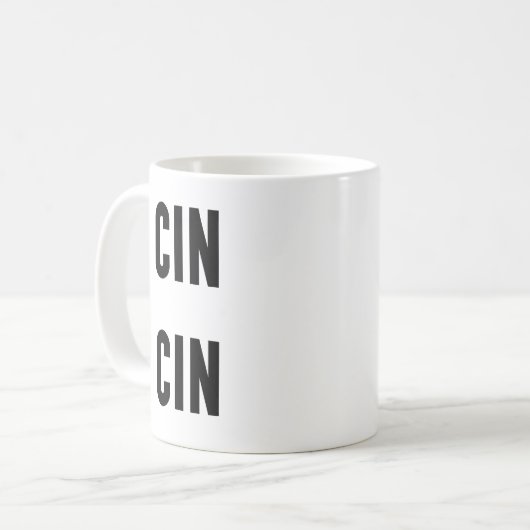 Cin Cin Typography Kaffeetasse (Vorderseite Links)