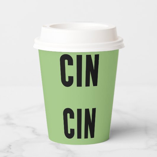 Cin Cin Typography Pappbecher (Rückseite)