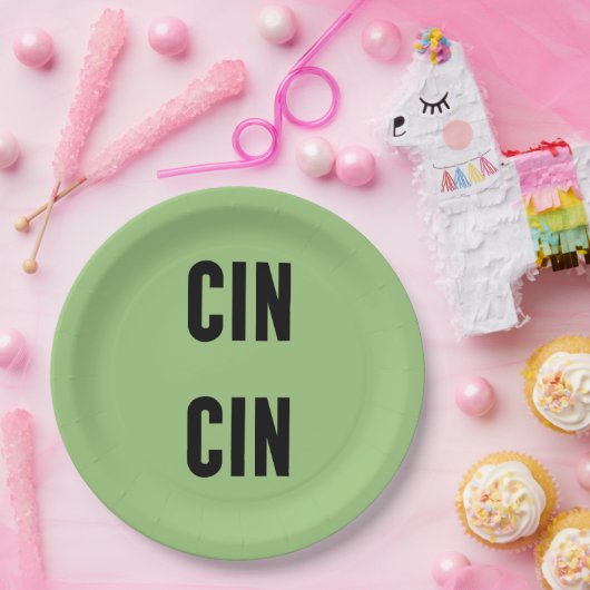 Cin Cin Typography Pappteller (Party)