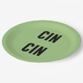 Cin Cin Typography Pappteller (Schrägansicht)