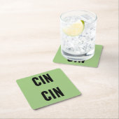 Cin Cin Typography Rechteckiger Pappuntersetzer (Vor Ort)