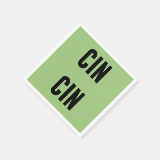 Cin Cin Typography Serviette (Ecke)