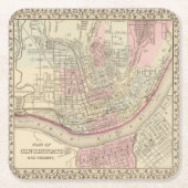 Cincinnati 2 rechteckiger pappuntersetzer (Vorderseite)