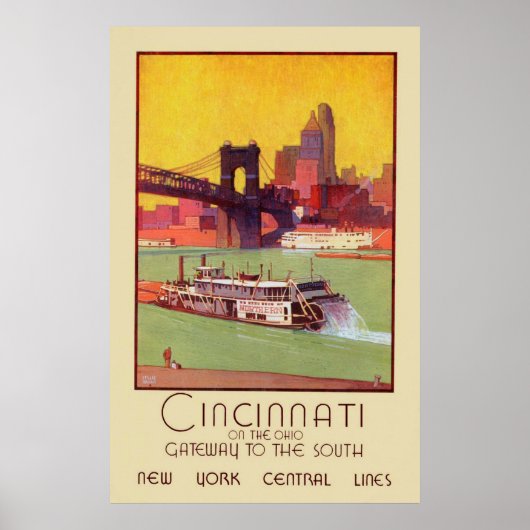 Cincinnati auf dem Ohio-Tor zum Süden Poster (Vorne)