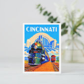 Cincinnati-Bahn, Züge, Vintage-Postkarte Postkarte (Stehend Vorderseite)