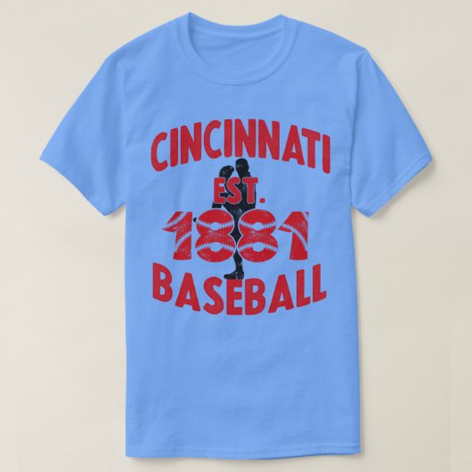Cincinnati Baseball Est 1881 Baseball Pitcher Vint T-Shirt (Design vorne)