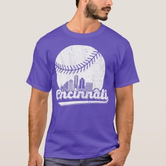 Cincinnati Baseball Ohio Skyline Stadt Vintages Sp T-Shirt