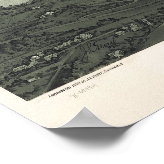 Cincinnati birdseye Karte - 1900 (Henderson) BigMa Poster (Ecke)