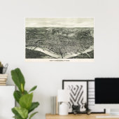 Cincinnati birdseye Karte - 1900 (Henderson) BigMa Poster (Heimbüro)