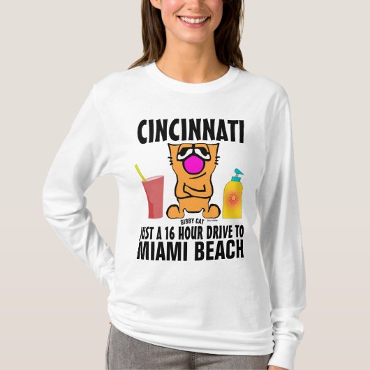 CINCINNATI BIS MIAMI Gibby Cat Cartoon T - Shirt (Vorderseite)