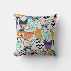 Cincinnati Chickens Silberspot Kissen