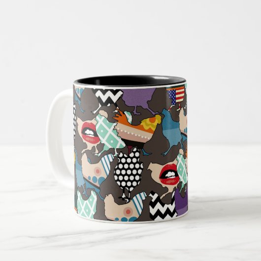 Cincinnati Chickens Zweifarbige Tasse (Vorderseite Links)