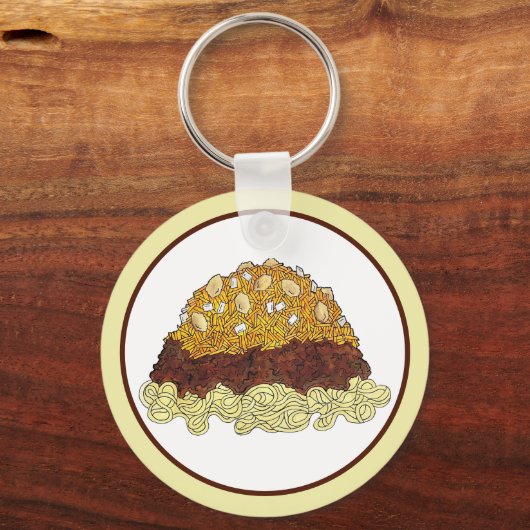 Cincinnati Chili Ohio OH Spaghetti Chili Food Schlüsselanhänger (Rückseite)