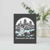 Cincinnati City Ohio Cat Lover Postkarte (Stehend Vorderseite)