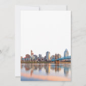 Cincinnati City Skyline Aquarell-Hochzeit Einladung (Rückseite)