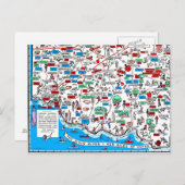 Cincinnati Dayton Hamilton Circleville Retro-Karte Postkarte (Vorne/Hinten)