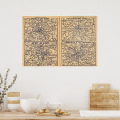 Cincinnati, Detroit, Indianapolis Poster (Küche)