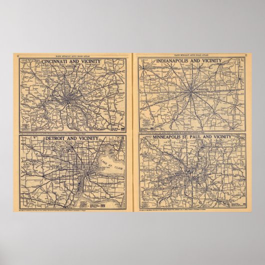 Cincinnati, Detroit, Indianapolis Poster (Vorne)