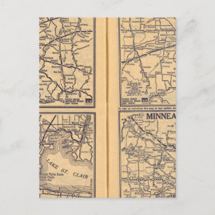 Cincinnati, Detroit, Indianapolis Postkarte