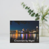 Cincinnati durch Nacht Feiertagspostkarte (Stehend Vorderseite)
