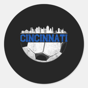Cincinnati Fußball Distressed Cincy nati Runder Aufkleber