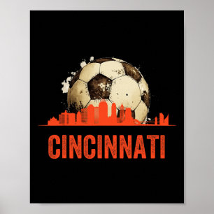 Cincinnati Fußball Königin Stadt Skyline Fußball F Poster