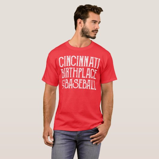 Cincinnati: Geburtsort des Baseballs T-Shirt (Vorne ganz)