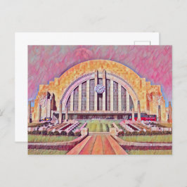 Cincinnati Gewerkschaft Terminal Aquarellmalerei Postkarte