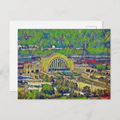 Cincinnati Gewerkschaft Terminal von oben bemalt Postkarte (Vorne/Hinten)