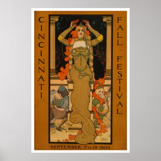 Cincinnati Herbstfest Jugendstil Poster (Vorne)