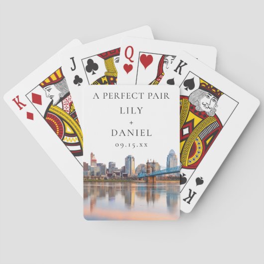 Cincinnati Hochzeitsgeschenk Perfektes Paar Spielkarten (Rückseite)