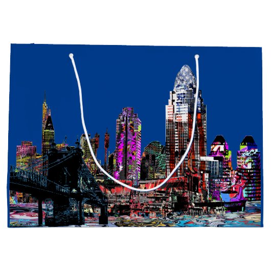 Cincinnati in Graffiti Große Geschenktüte (Rückseite)