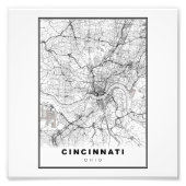 Cincinnati Karte Fotodruck (Vorne)