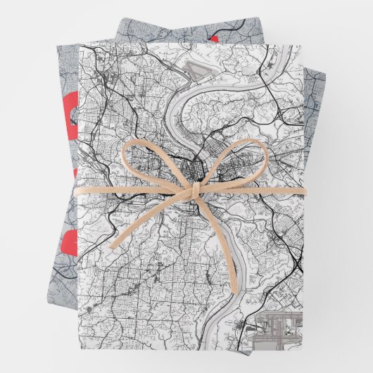 Cincinnati Karte Geschenkpapier Set (Beispiel)