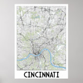 Cincinnati-Karte Poster (Vorne)