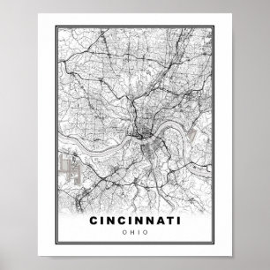 Cincinnati Karte Poster